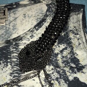 HAUTE HIPPIE HH Vintage Snake embellished snake pattern print tank top size M